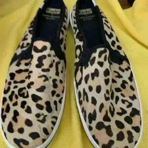Keds with Kate Spade Leopard tennis slip on Sz 8.